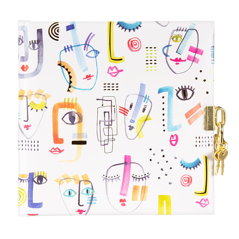 Aquarell Fantasies Günlük | 16,5 × 16,5 cm | 96 Sayfa | Kilitli Kabartmalı Kapak