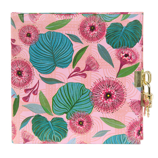 Diary Tropıcal Leaves | 16.5 × 16.5 cm | 96 Pages | With Lock & Embossed Cover