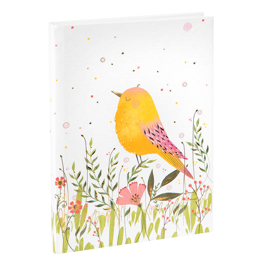 Goldbuch Sparrow A5 Notebook – 200 Pages, 100 gsm, Gold/Silver Embossed