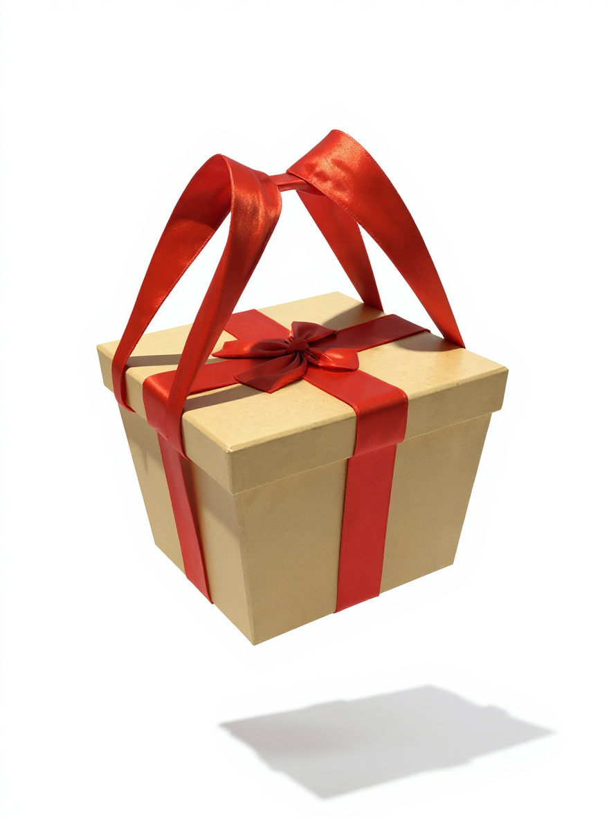 STAR Kraft Gift Box Set – 2 pcs Street Boxes | With Red Satin Ribbon | 22x22x20 cm & 18x18x15 cm