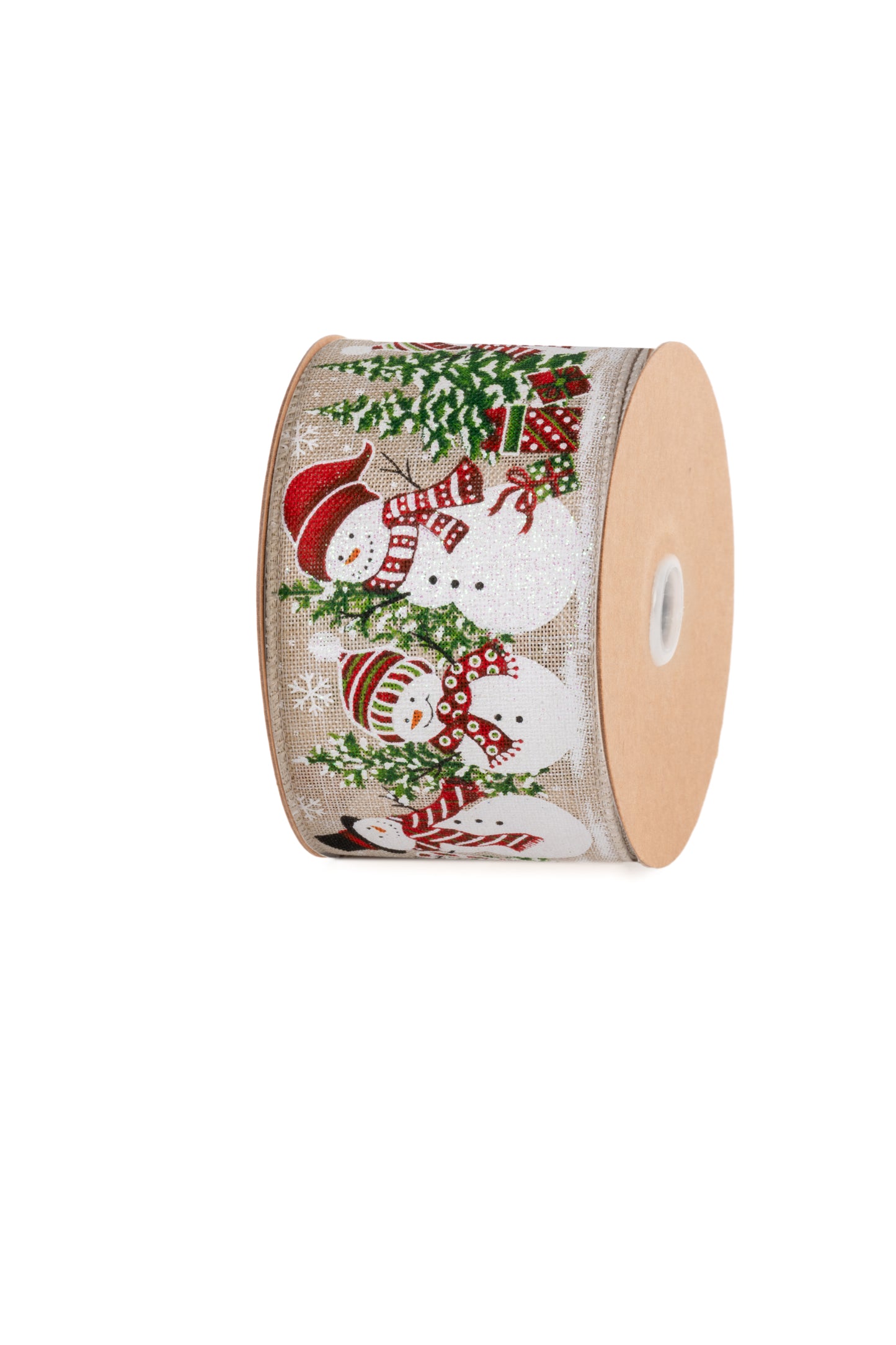 STAR Snowman Christmas Burlap Ribbon – 64 mm x 10 m | Holiday Gift Wrapping Ribbon