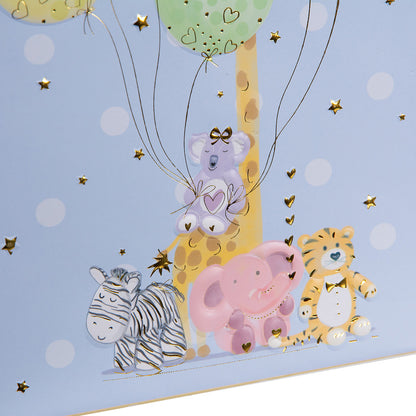 Karton Hediye Çantası – Balloon Party | 18x8x18 cm | Gold Yaldızlı Lüks Tasarım