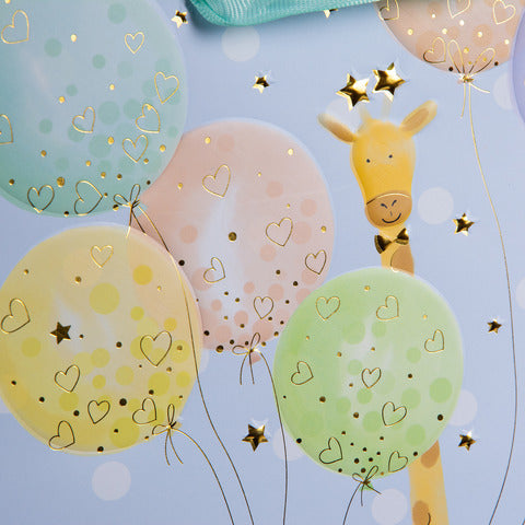 Karton Hediye Çantası – Balloon Party | 27x27x13 cm | Gold Yaldızlı Lüks Tasarım