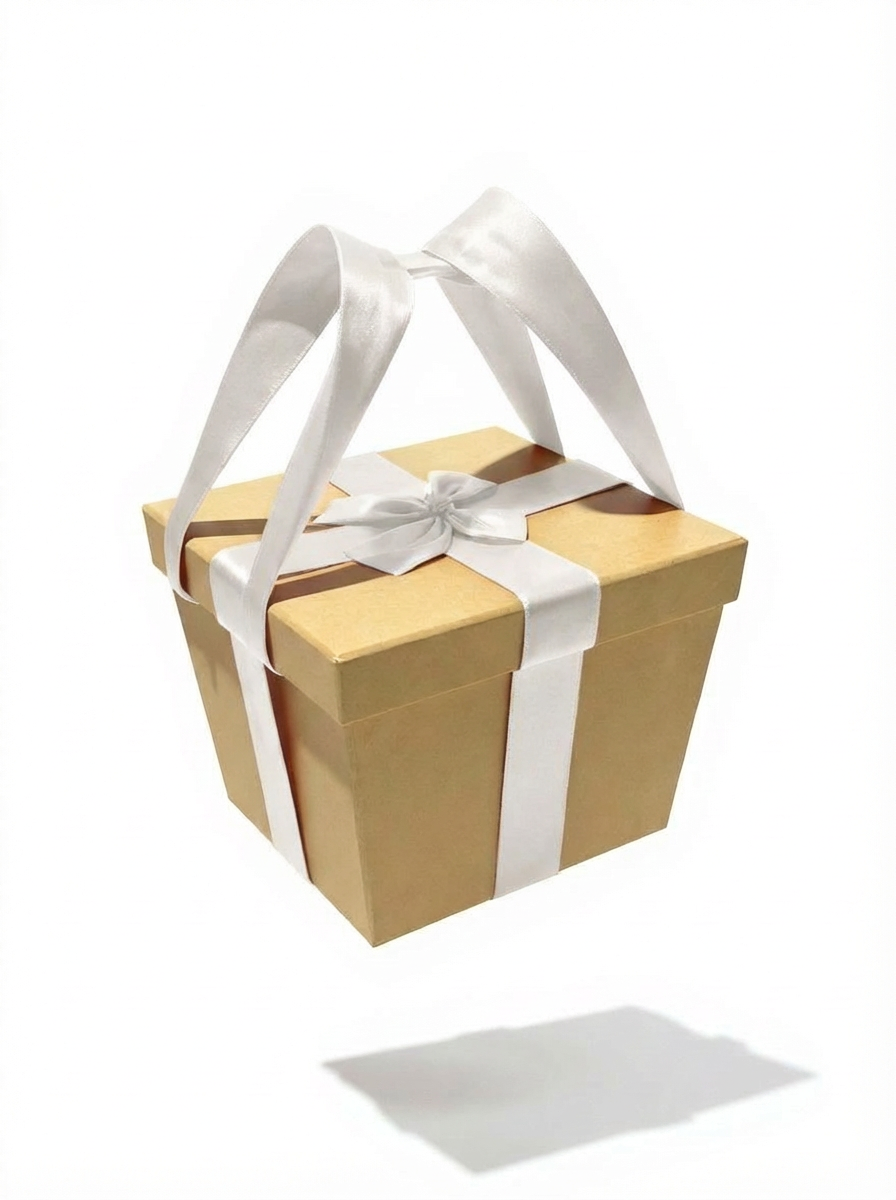 STAR Kraft Hediye Kutusu Seti – 2’li Street Boxes | Elde Tutmalı Beyaz Saten Kurdeleli | 22x22x20 cm & 18x18x15 cm