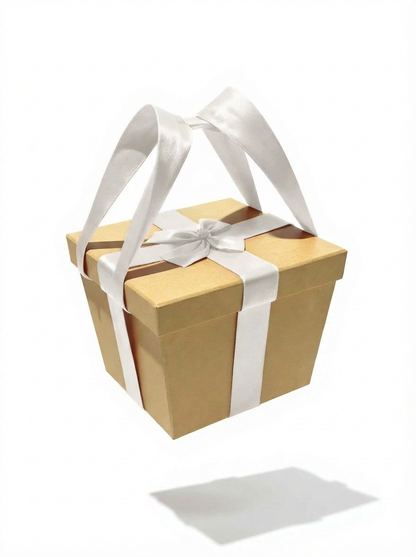 STAR Kraft Hediye Kutusu Seti – 2’li Street Boxes | Elde Tutmalı Beyaz Saten Kurdeleli | 22x22x20 cm & 18x18x15 cm