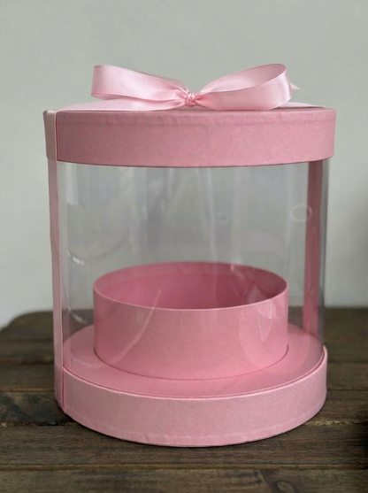 STAR Sunrise Yuvarlak Hediye Kutusu – Pembe Kraft – Çap 19,5 × 20 cm