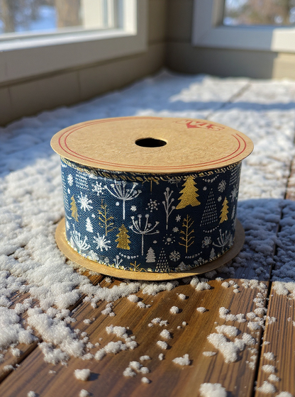 STAR Christmas Tree Burlap Ribbon – 63 mm x 10 m | Holiday Gift Wrapping Ribbon