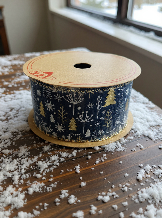 STAR Christmas Tree Burlap Ribbon – 63 mm x 10 m | Holiday Gift Wrapping Ribbon