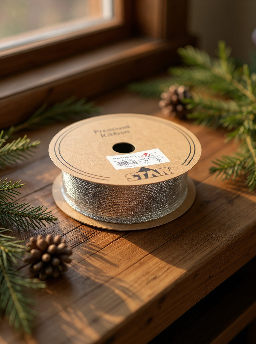 STAR Trilly Silver Glitter Decorative Ribbon – 40 mm x 20 m | Gift Wrapping & Holiday Décor