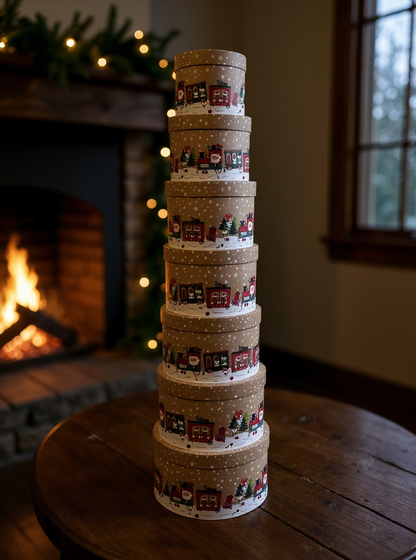 STAR Matrioska Holiday Train Nesting Boxes – 9 PCS Different Size
