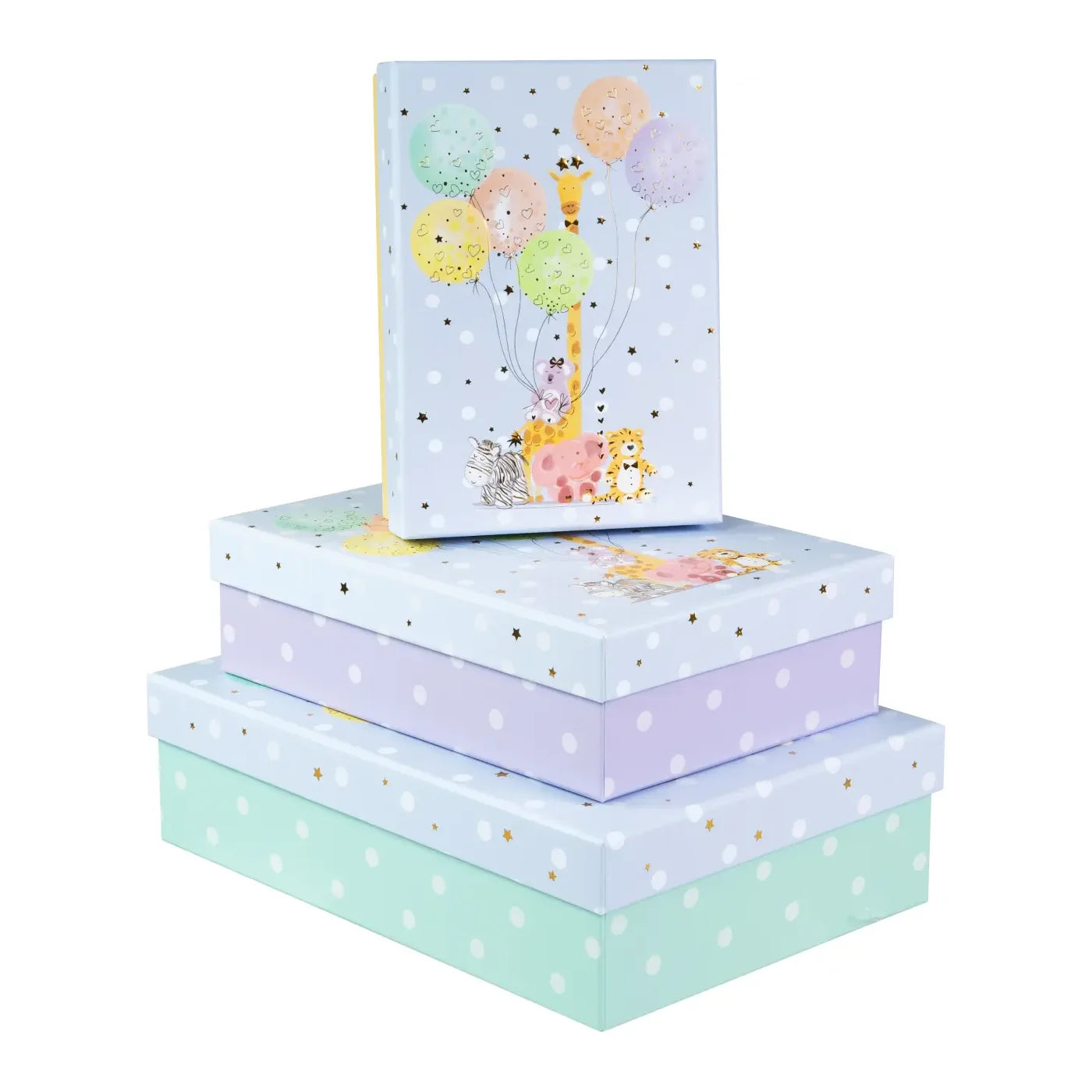 Hediye Kutusu Balloon Party – Altın Yaldızlı & Kabartmalı