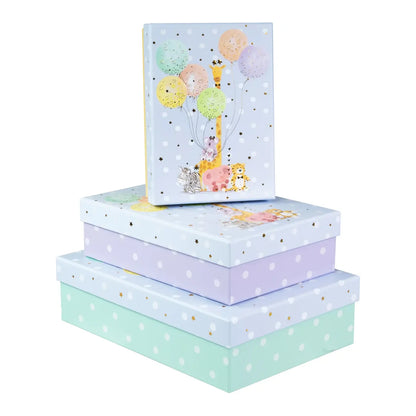 Hediye Kutusu Balloon Party – Altın Yaldızlı & Kabartmalı