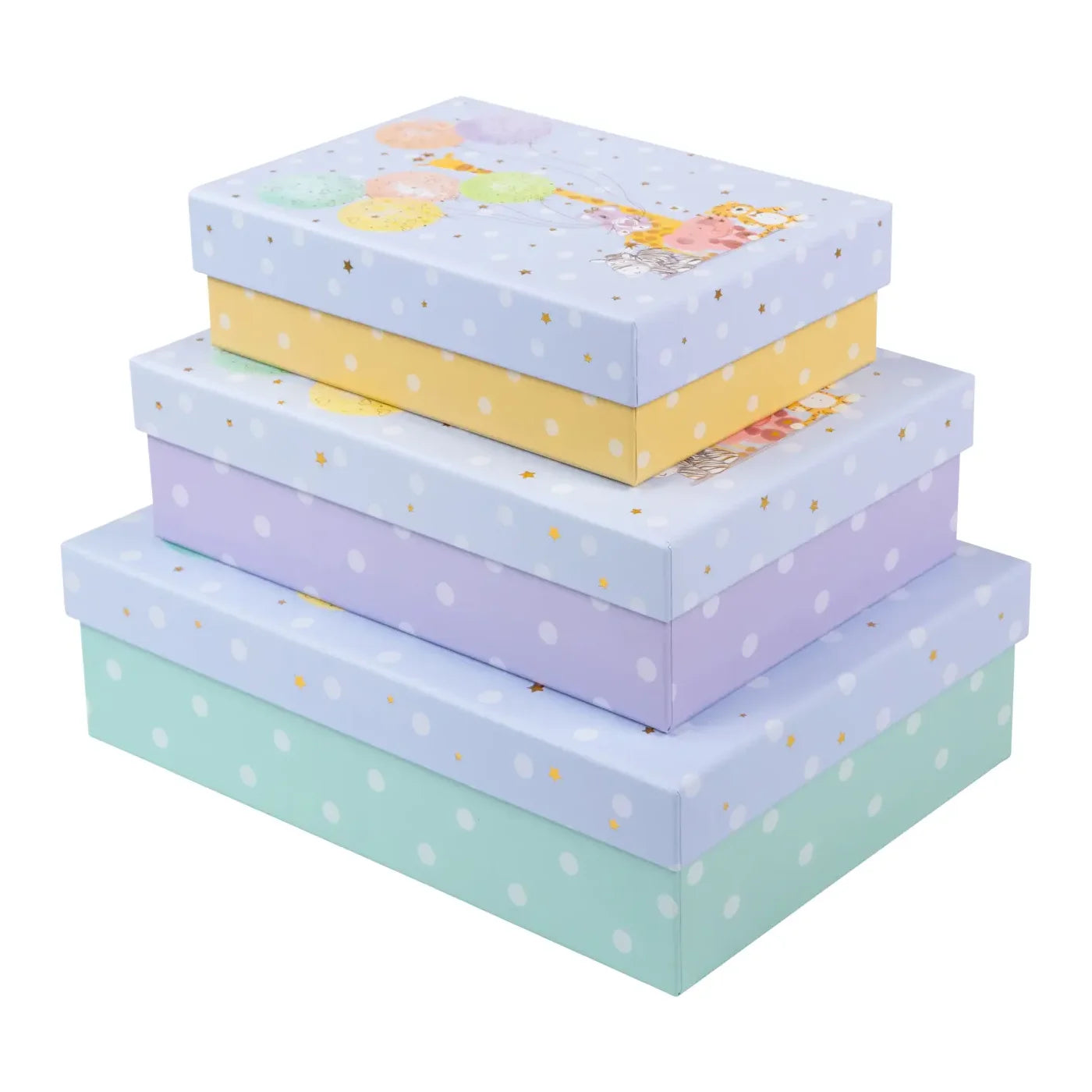 Hediye Kutusu Balloon Party – Altın Yaldızlı & Kabartmalı