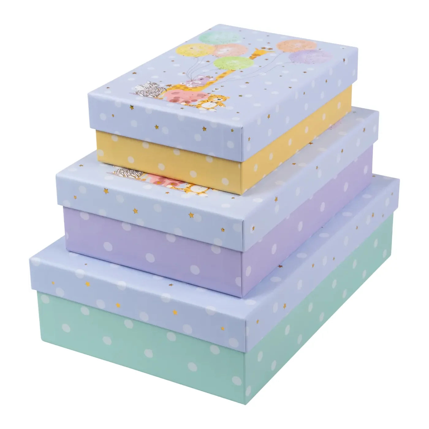 Hediye Kutusu Balloon Party – Altın Yaldızlı & Kabartmalı