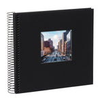 Bella Vista Yapıştırmalı Keten Spiralli Fotoğraf Albümü – 20 x 20 cm - Siyah Sayfalı