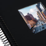 Bella Vista Yapıştırmalı Keten Spiralli Fotoğraf Albümü – 20 x 20 cm - Siyah Sayfalı