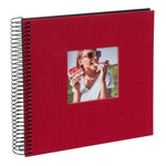 Bella Vista Yapıştırmalı Keten Spiralli Fotoğraf Albümü 20 x 20 cm - Siyah Sayfalı - Kırmızı