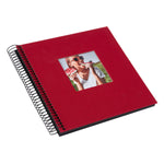Bella Vista Yapıştırmalı Keten Spiralli Fotoğraf Albümü 20 x 20 cm - Siyah Sayfalı - Kırmızı