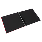 Bella Vista Yapıştırmalı Keten Spiralli Fotoğraf Albümü 20 x 20 cm - Siyah Sayfalı - Kırmızı