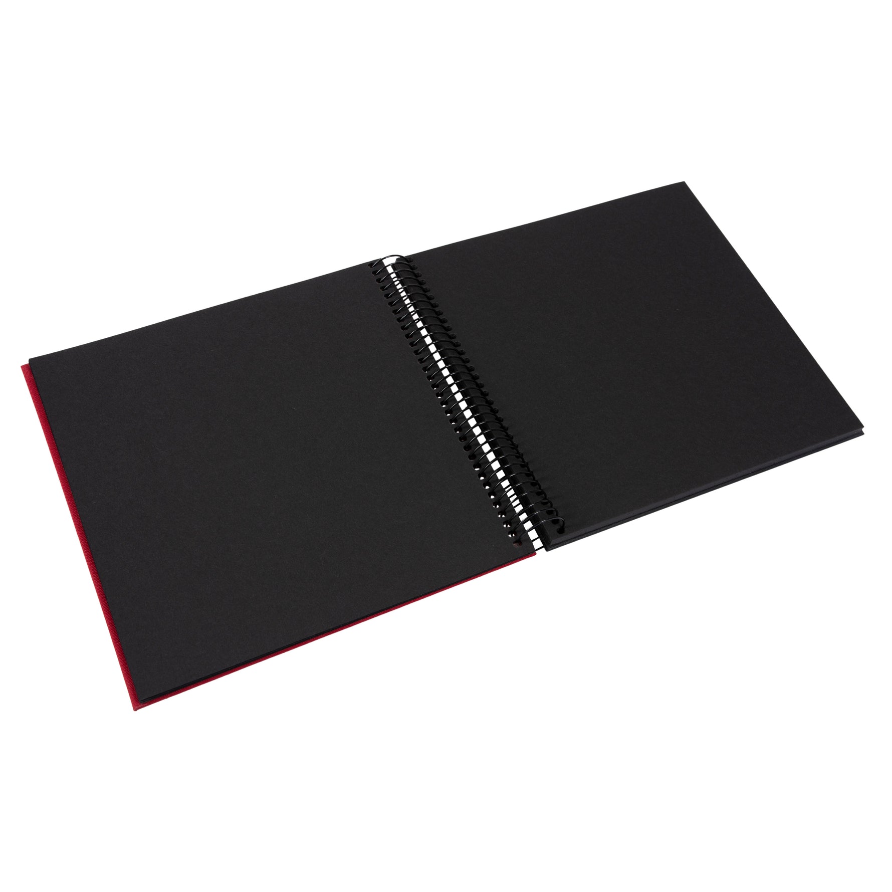 Bella Vista Yapıştırmalı Keten Spiralli Fotoğraf Albümü 20 x 20 cm - Siyah Sayfalı - Kırmızı