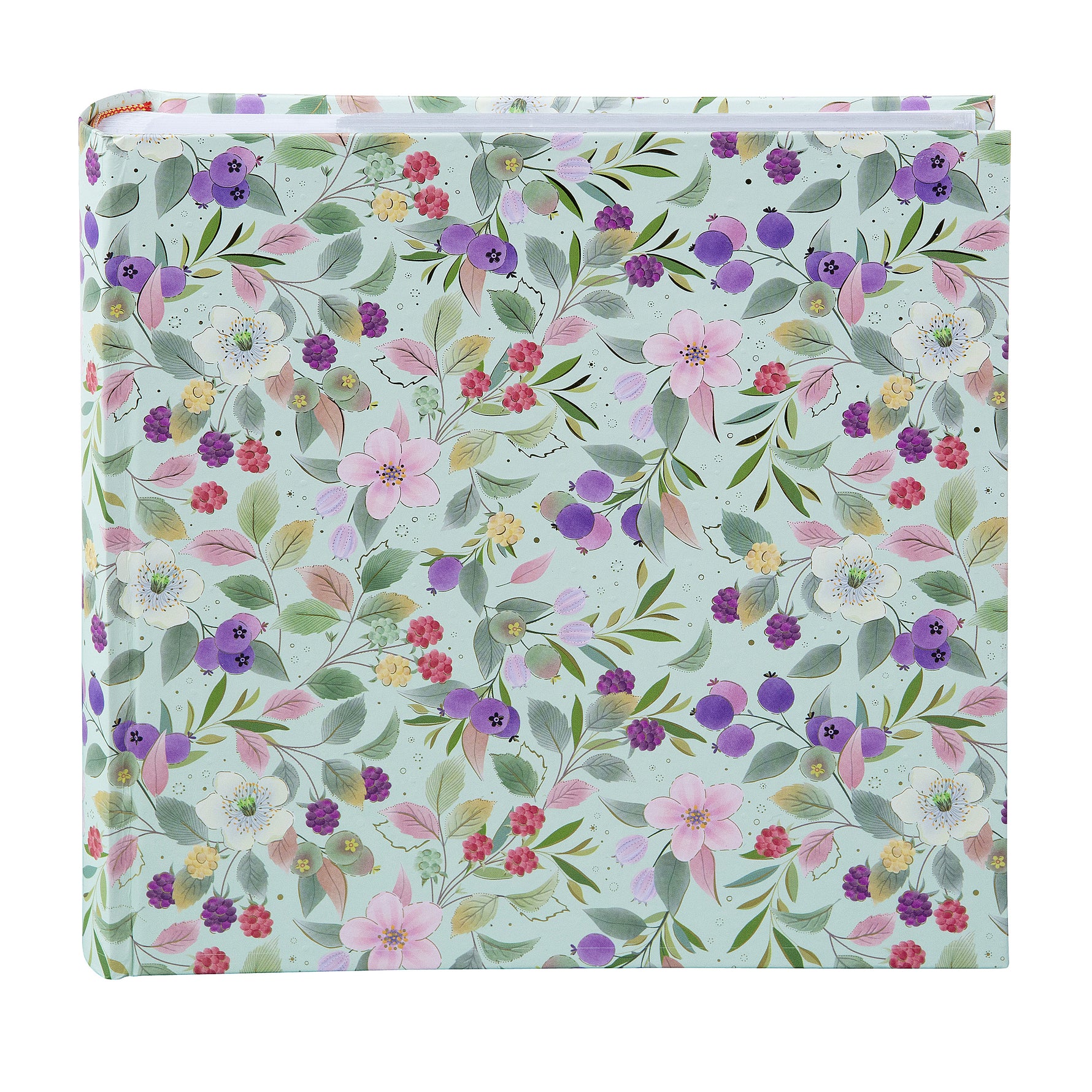 Blissful Blossom Poşetli Fotoğraf Albümü - 200 Fotoğraf | 10x15 cm | Altın Yaldızlı Kapak, Yeşil