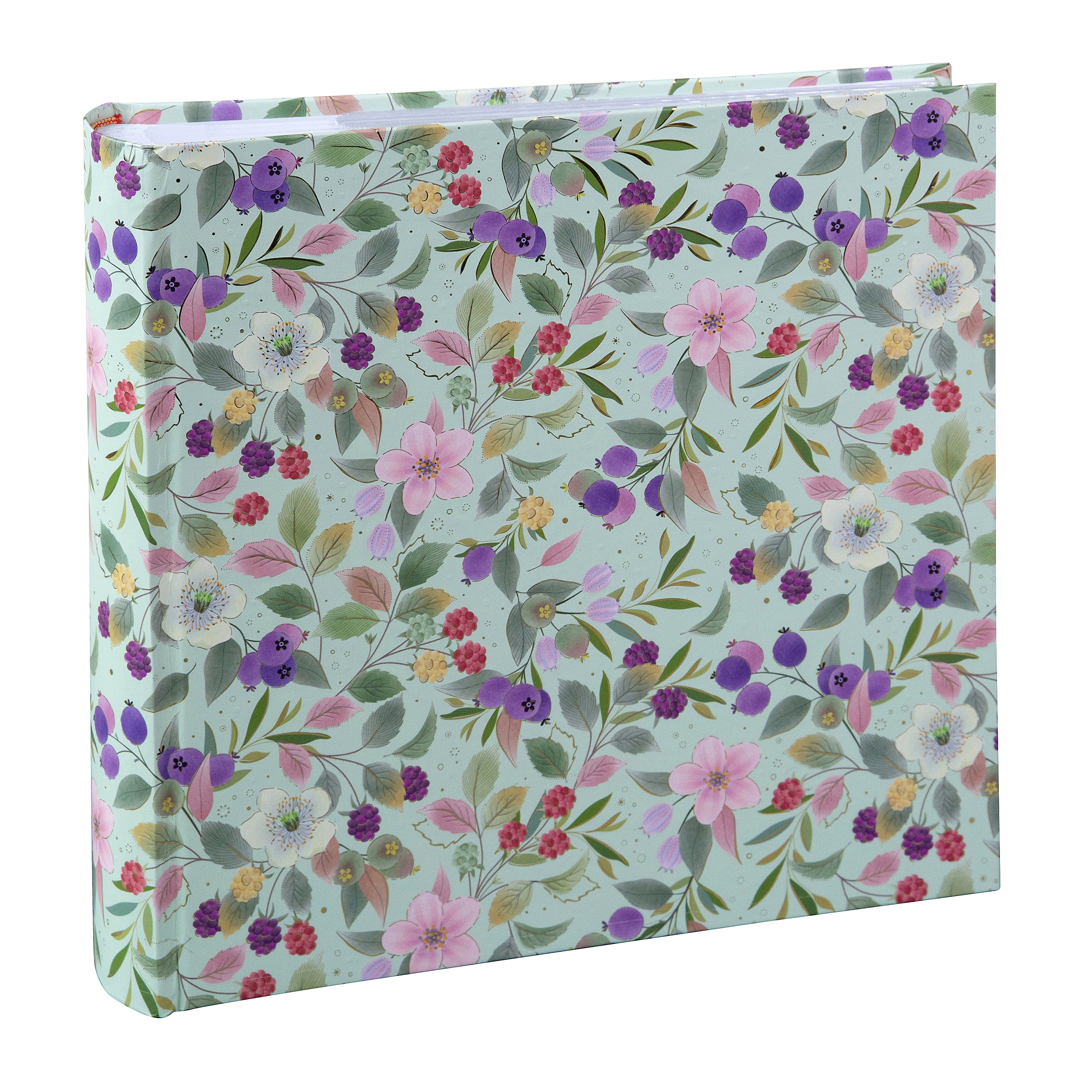 Blissful Blossom Poşetli Fotoğraf Albümü - 200 Fotoğraf | 10x15 cm | Altın Yaldızlı Kapak, Yeşil