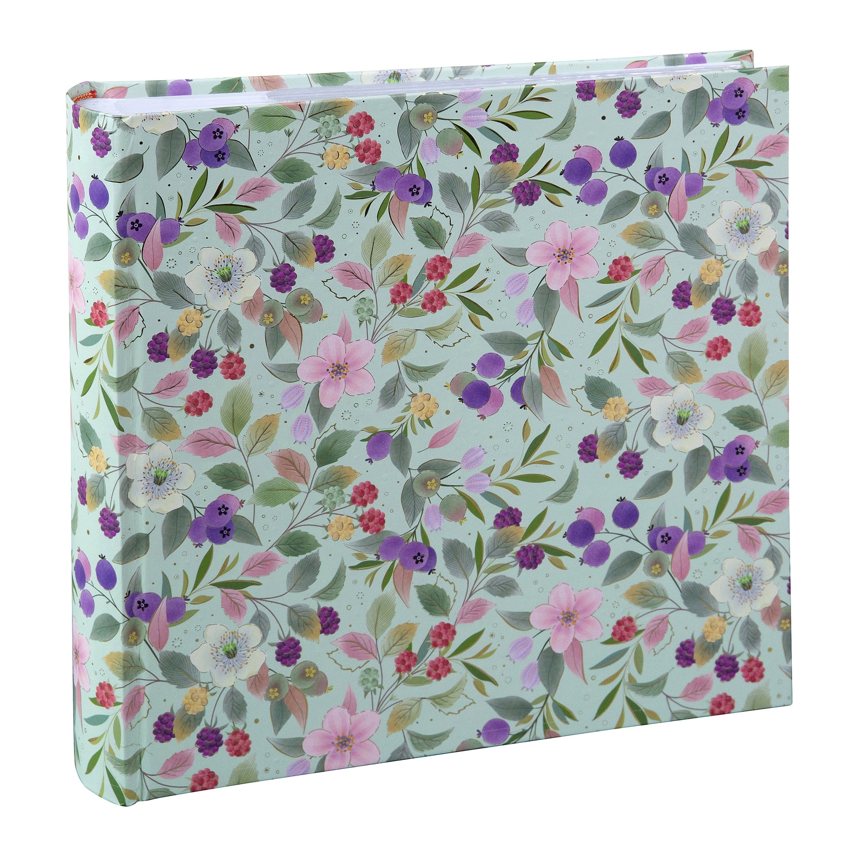 Blissful Blossom Poşetli Fotoğraf Albümü - 200 Fotoğraf | 10x15 cm | Altın Yaldızlı Kapak, Yeşil