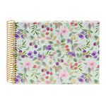 Blissful Blossom Spiralli Anı ve Çizim Albümü - 40 Beyaz Sayfa | 24x17 cm | 200 g/m², Yeşil