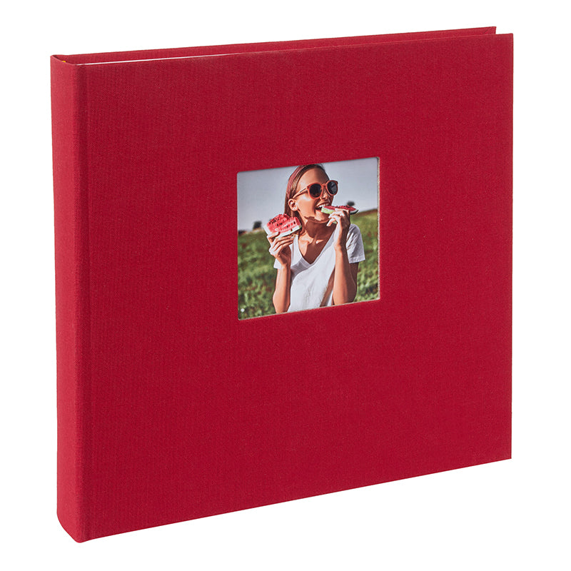 Bella Vista Fotoğraf Albümü - Kırmızı Keten Kapak | 25x25 cm