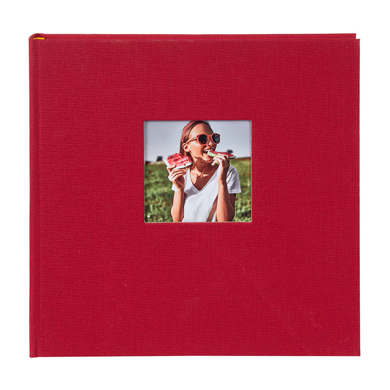 Fotoğraf Albümü – Bella Vista | Keten Kapak | 25x25 cm - Kırmızı