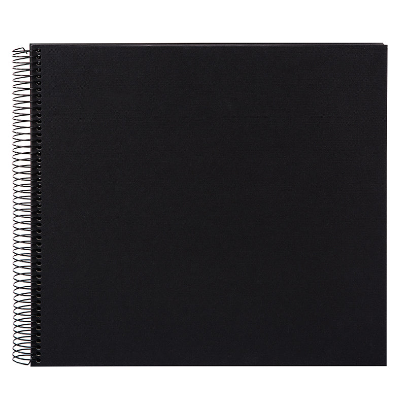 Bella Vista Keten Ciltli Spiralli Anı Albümü - 40 Siyah Sayfa | 35x30 cm | Siyah Kapak