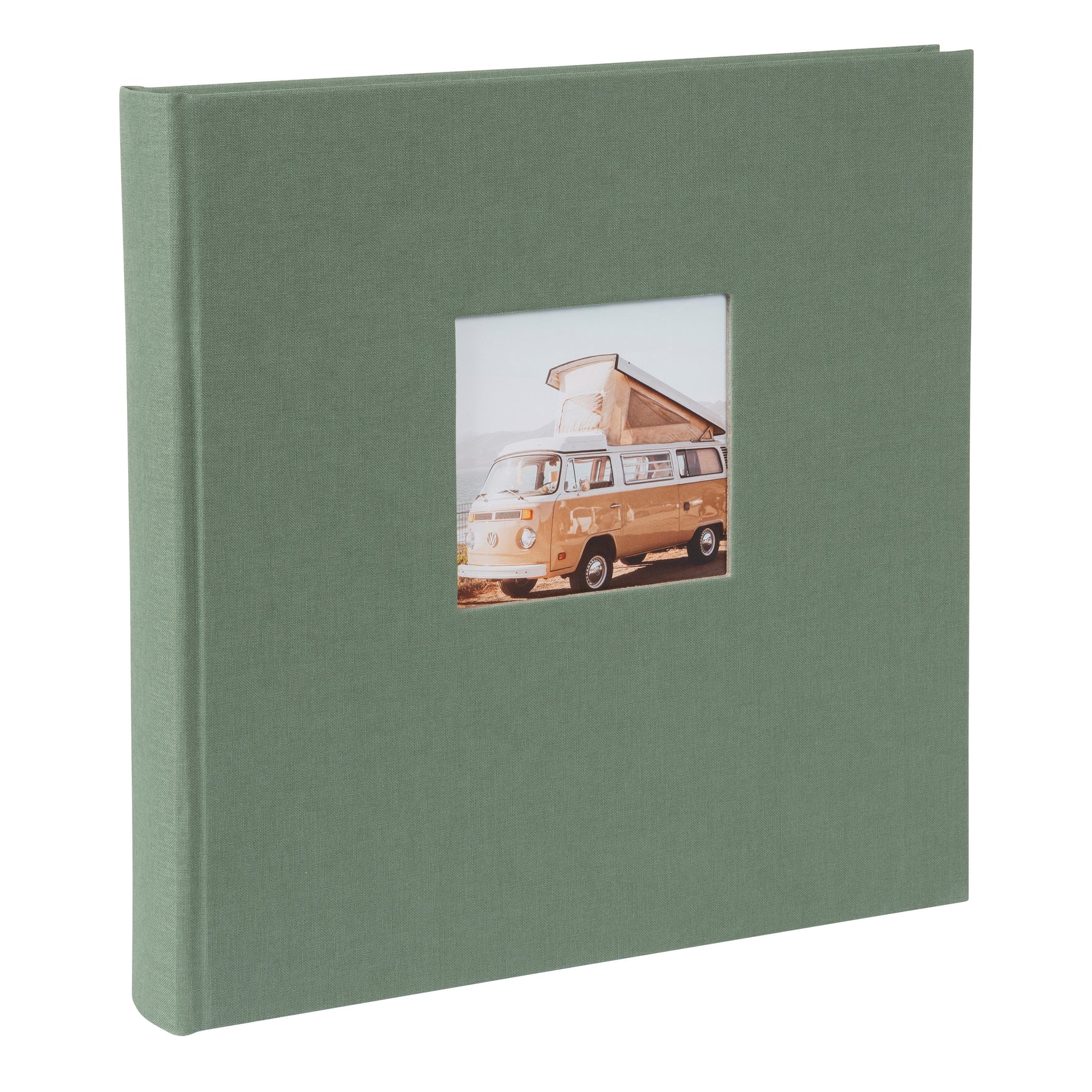 Bella Vista Yapıştırmalı Fotoğraf Albümü | Yeşil Keten Kapak | 30x31 cm – 60 Siyah Sayfalı