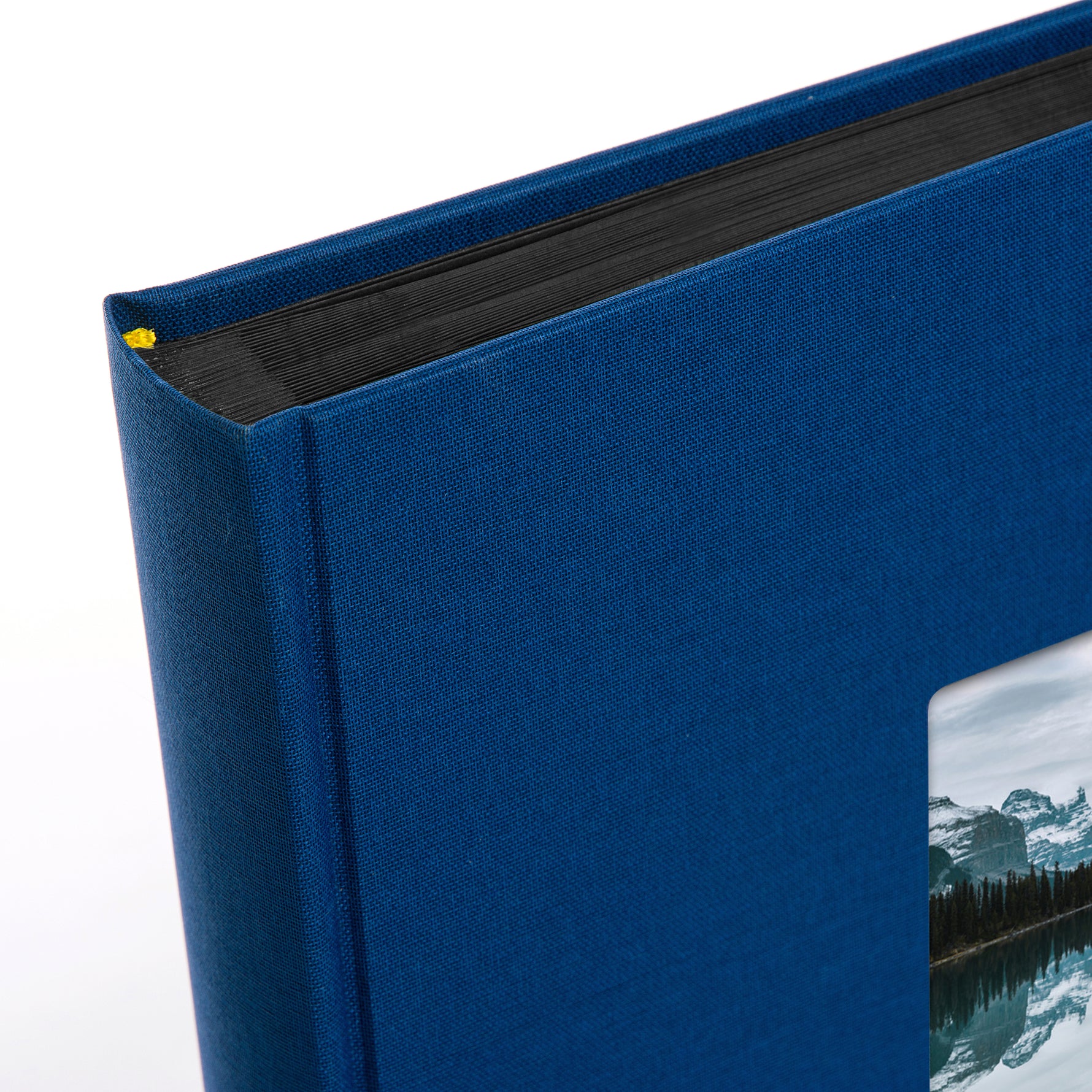 Bella Vista Yapıştırmalı Fotoğraf Albümü | Mavi Keten Kapak | 30x31 cm – 60 Siyah Sayfalı