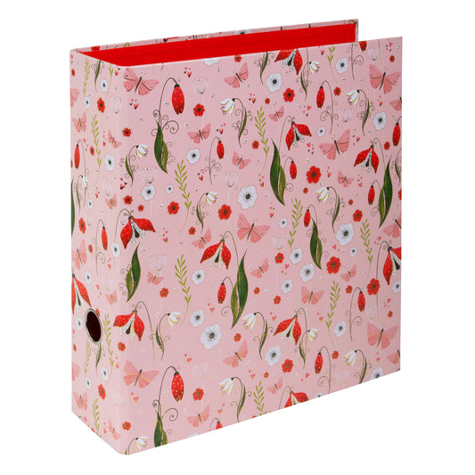 Secret Garden A4 Evrak Klasörü – Gold Yaldızlı, 8cm Geniş, Halka Mekanizmalı