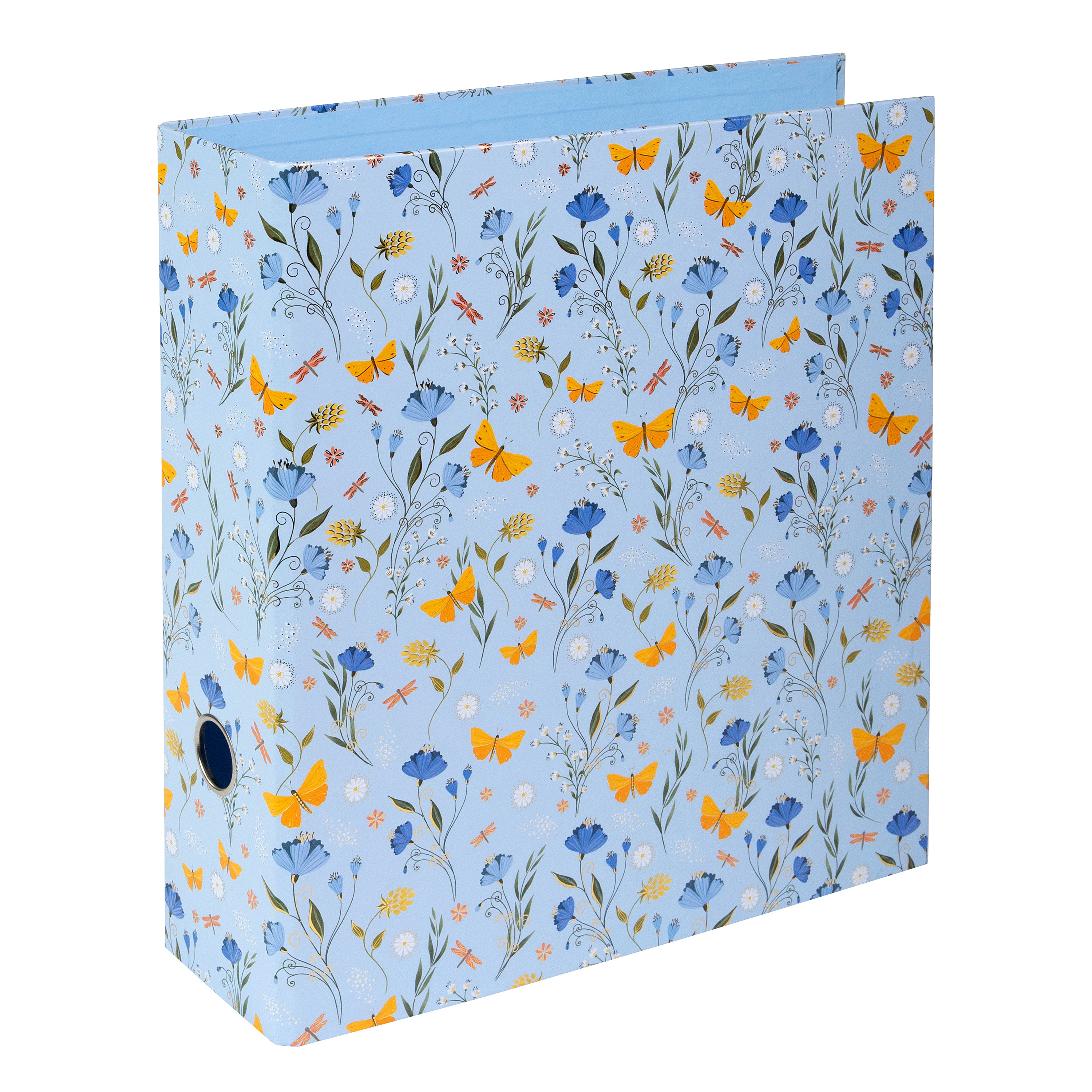 Secret Garden Mavi A4 Klasör - 8 cm | Halka Mekanizmalı | Gold Yaldızlı