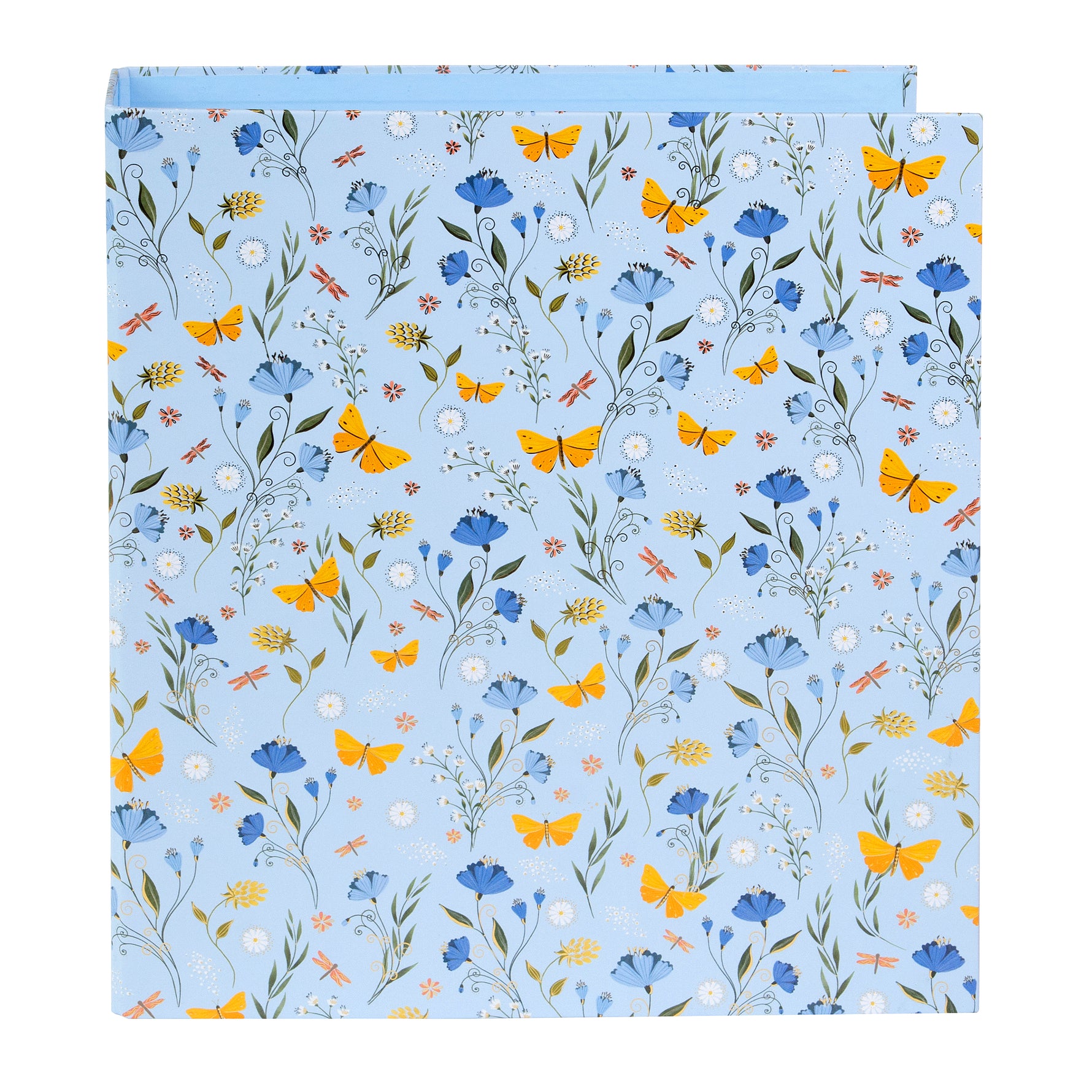 Secret Garden Mavi A4 Klasör - 8 cm | Halka Mekanizmalı | Gold Yaldızlı
