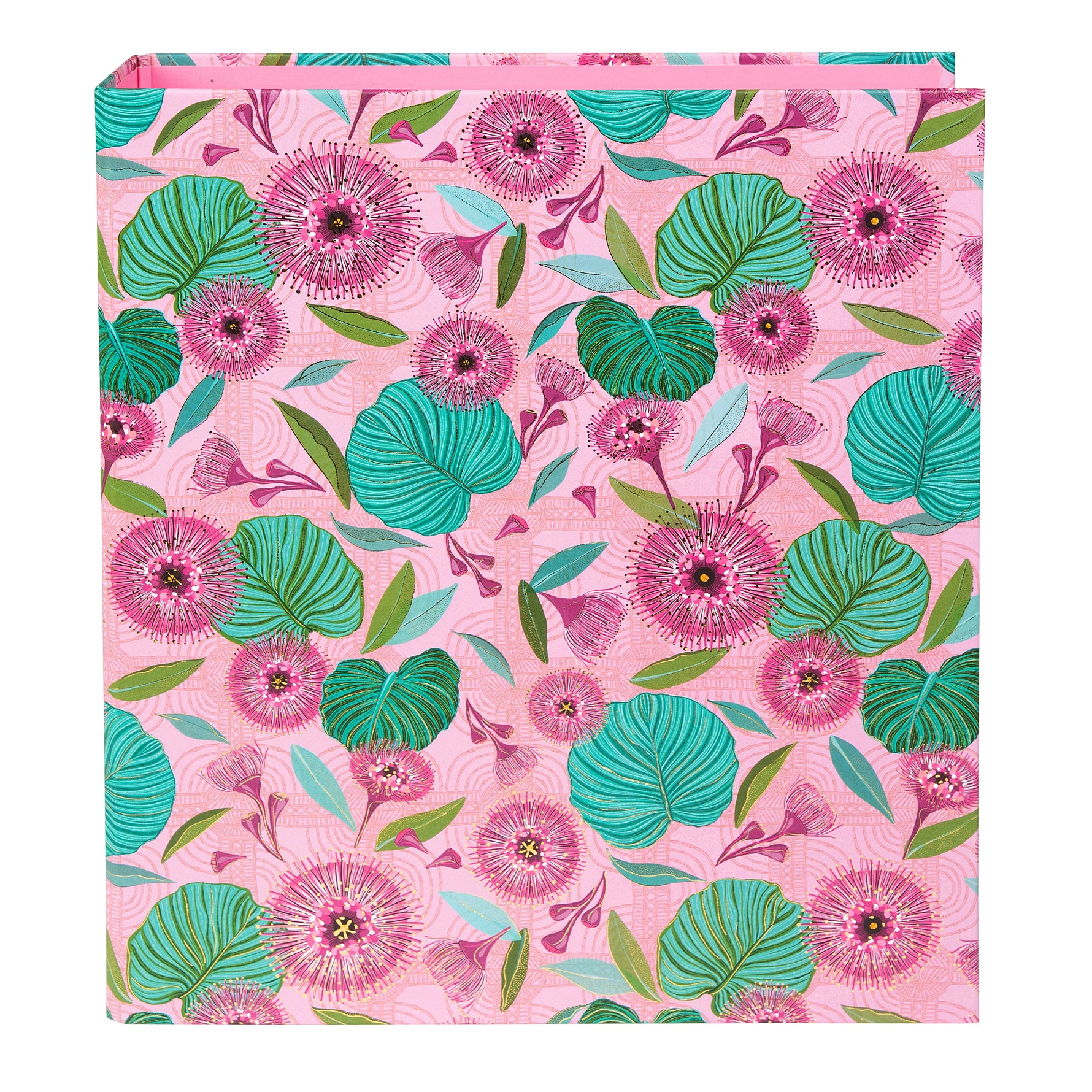 Tropical Leaves A4 Klasör - 8 cm | Halka Mekanizmalı | Gold Yaldızlı