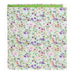 Blissful Blossom Çiçekli A4 Klasör - 8 cm | Kollu Mekanizmalı | Altın Yaldızlı, Yeşil