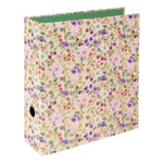 Blissful Blossom Çiçekli A4 Klasör - 8 cm | Kollu Mekanizmalı | Altın Yaldızlı, Mango