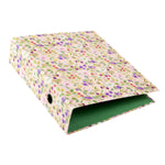 Blissful Blossom Çiçekli A4 Klasör - 8 cm | Kollu Mekanizmalı | Altın Yaldızlı, Mango