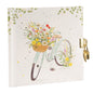 Flowery Bike Günlük | 16,5 × 16,5 cm | 96 Sayfa | Kilitli Kabartmalı Kapak