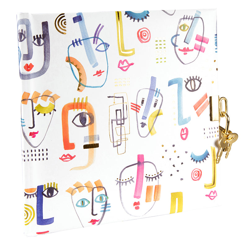 Aquarell Fantasies Günlük | 16,5 × 16,5 cm | 96 Sayfa | Kilitli Kabartmalı Kapak