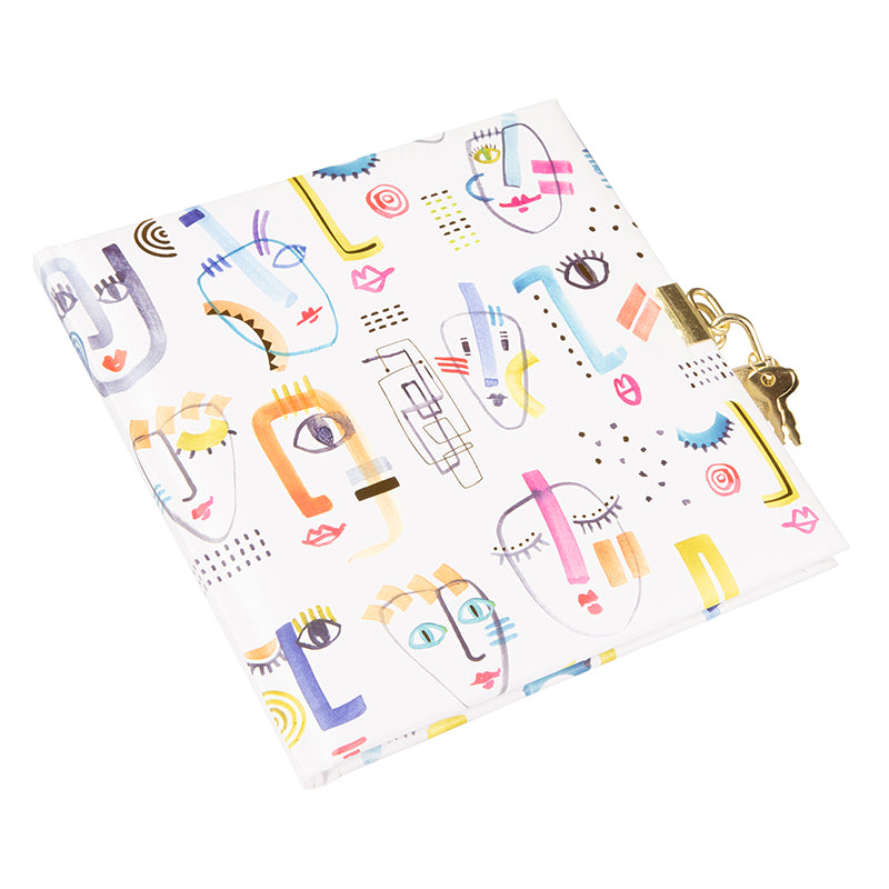 Aquarell Fantasies Günlük | 16,5 × 16,5 cm | 96 Sayfa | Kilitli Kabartmalı Kapak