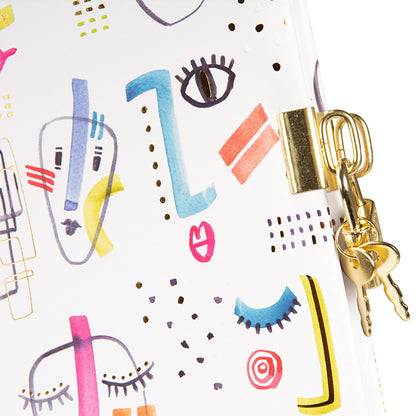 Aquarell Fantasies Günlük | 16,5 × 16,5 cm | 96 Sayfa | Kilitli Kabartmalı Kapak