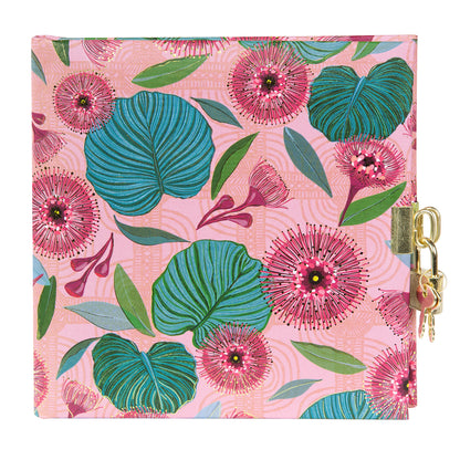 Diary Tropıcal Leaves | 16.5 × 16.5 cm | 96 Pages | With Lock & Embossed Cover