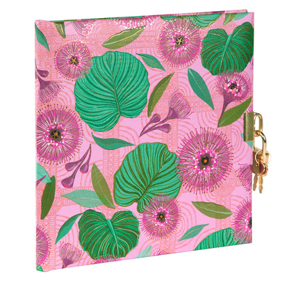 Diary Tropıcal Leaves | 16.5 × 16.5 cm | 96 Pages | With Lock & Embossed Cover