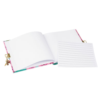 Diary Tropıcal Leaves | 16.5 × 16.5 cm | 96 Pages | With Lock & Embossed Cover