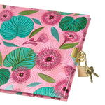 Tropical Leaves Kilitli Günlük - 16,5×16,5 cm | 96 Sayfa | Kabartmalı Kapak