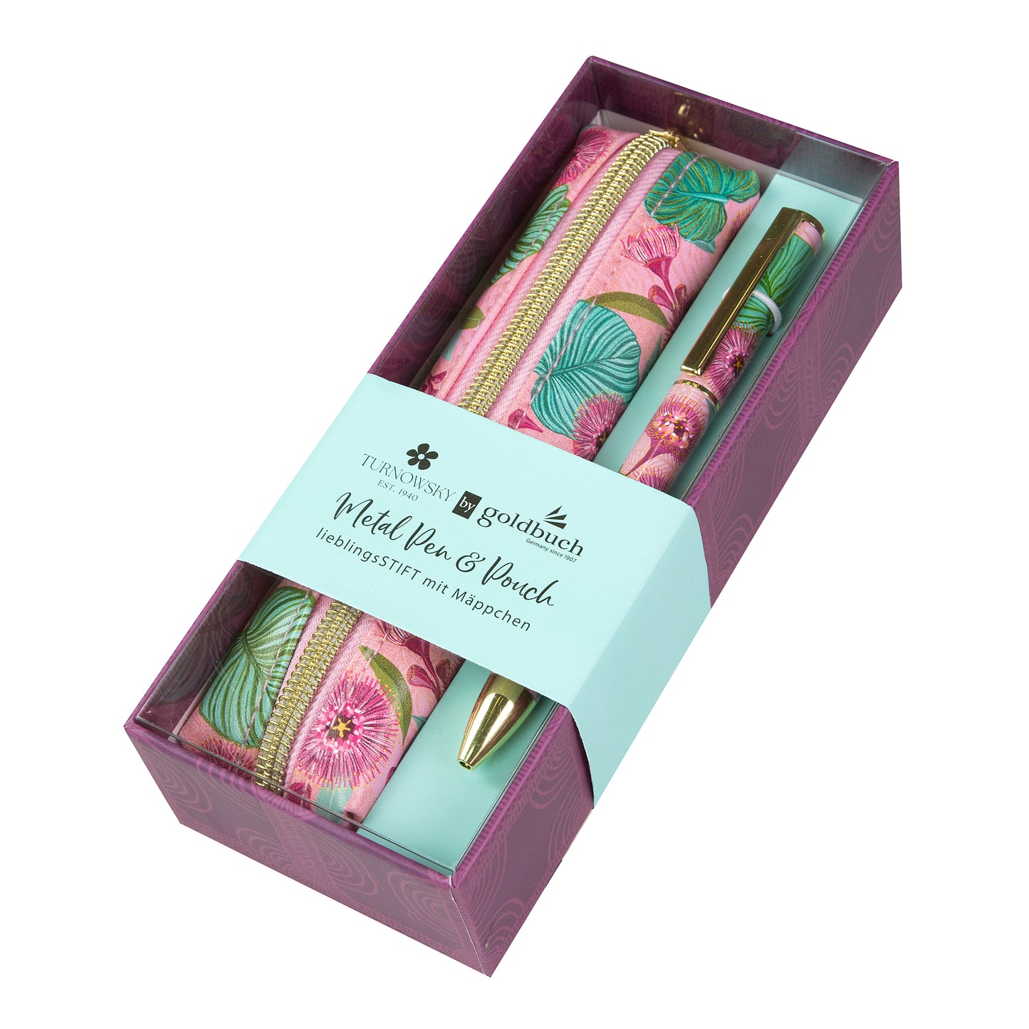 Goldbuch Tropical Birds Pen & Pouch Set | Stationery Gift | Elegant Writing Set