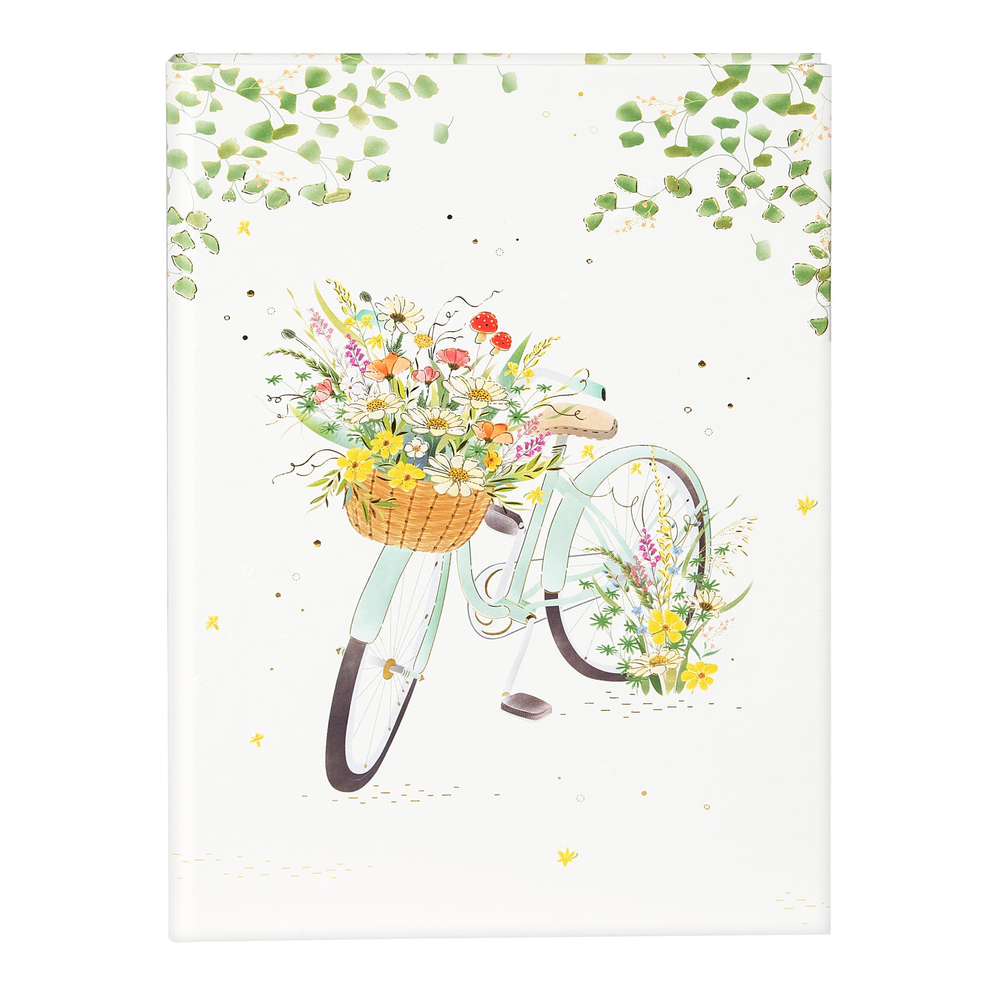 Goldbuch Flowery Bike A5 Notebook – 200 Pages, 100 gsm, Gold/Silver Embossed